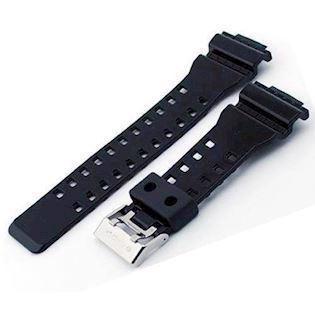 Glossy black watch strap for the Casio GA-100 series
